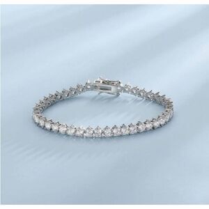 Gorgeous 10 Carat Genuine Diamond Simulant Round Cut Tennis Bracelet